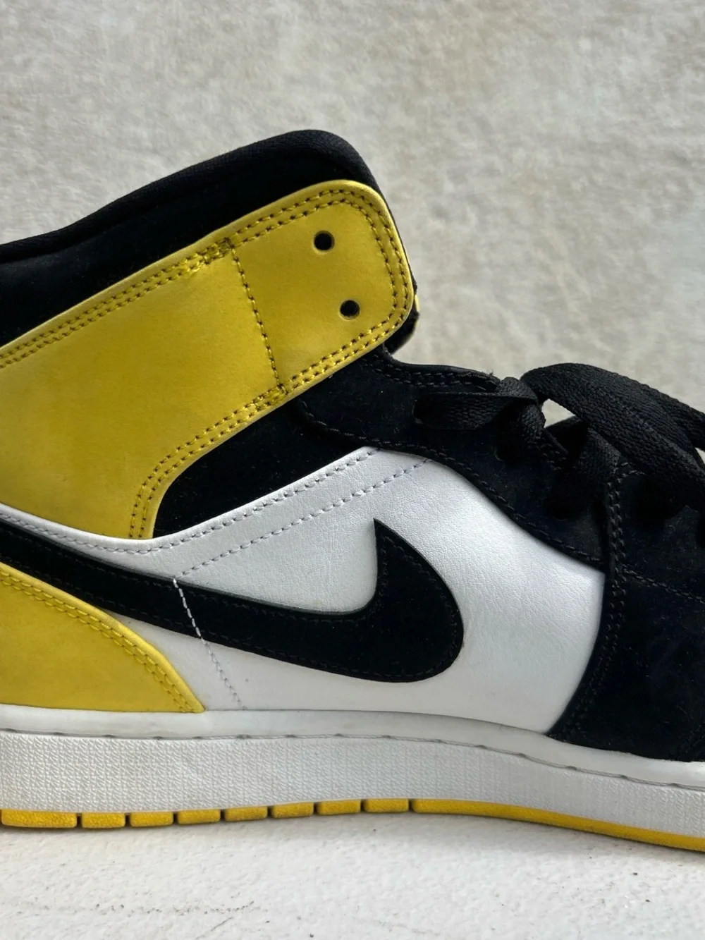 Jordan Air Jordan 1 Mid Black White Yellow Sneakers